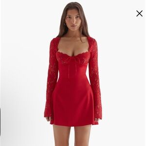 House of Cb Red Mini Dress US S NWT
